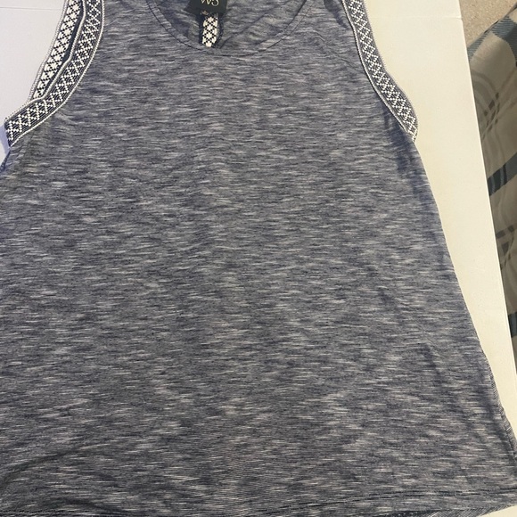 W5 Heather Blue Tank with Lace Accents - Picture 1 of 5